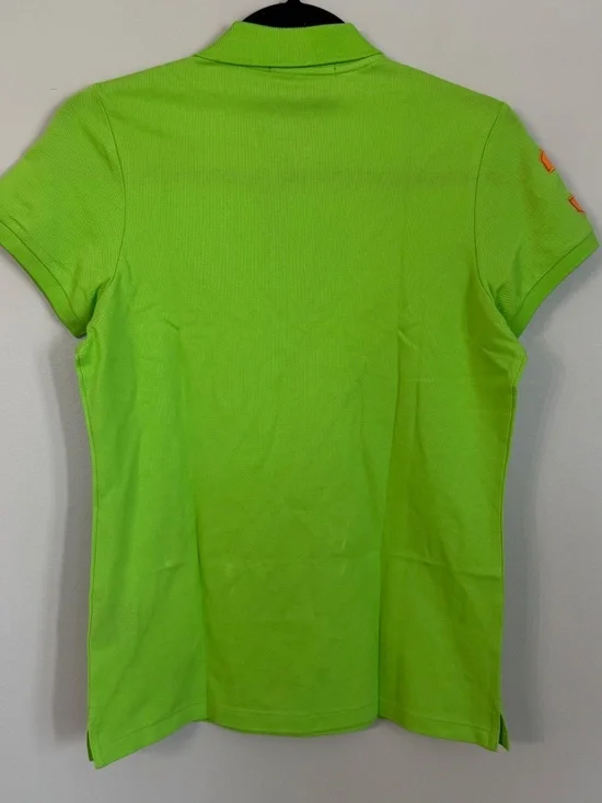 Ralph Lauren Gold Women's Short Sleeve Lime Green Big Stripe Spring Polo Sz M NW - Picture 8 of 8